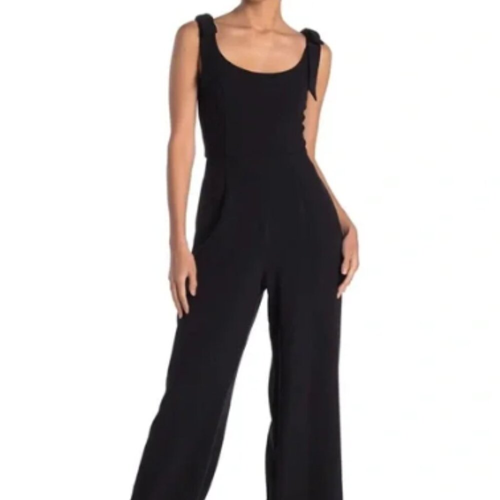 Julia Jordan Sleeveless Shoulder Bow Wide Leg Jumpsuit